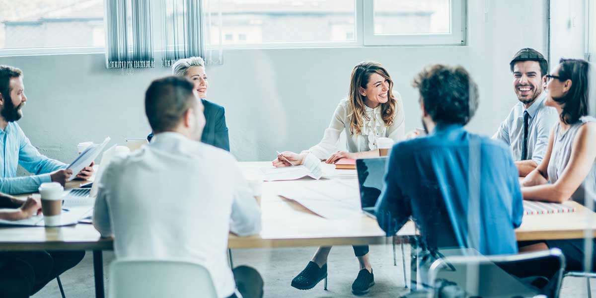 Students at a table talking