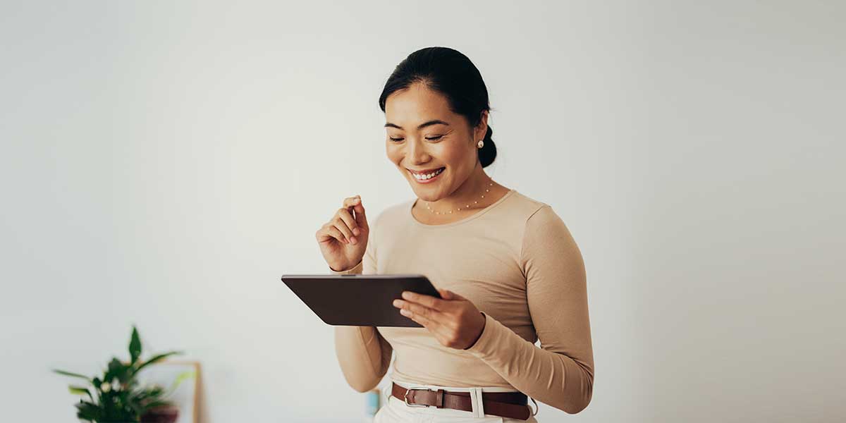 woman with a tablet